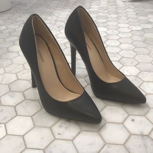 Call It Spring Pointy Black Leather Pumps